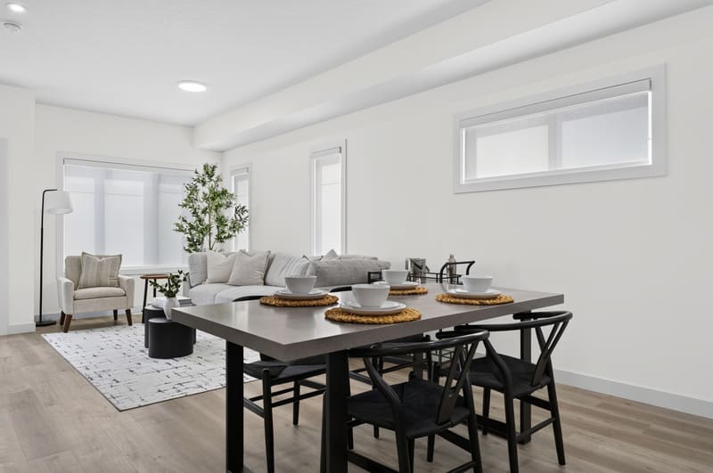 Staged dining area